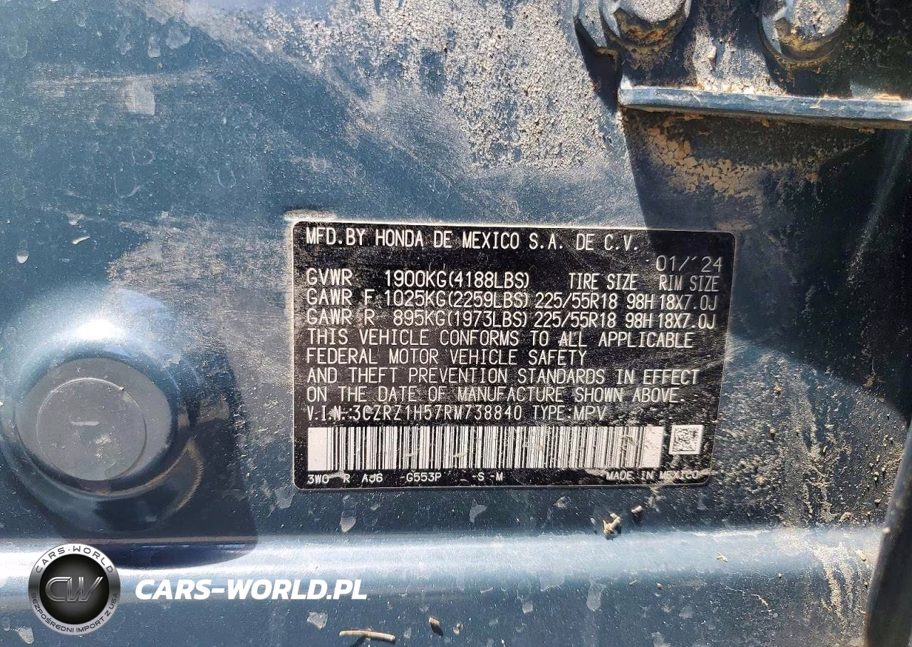 2024 Honda Hr-V Sport VIN:3CZRZ1H57RM738840 - 12