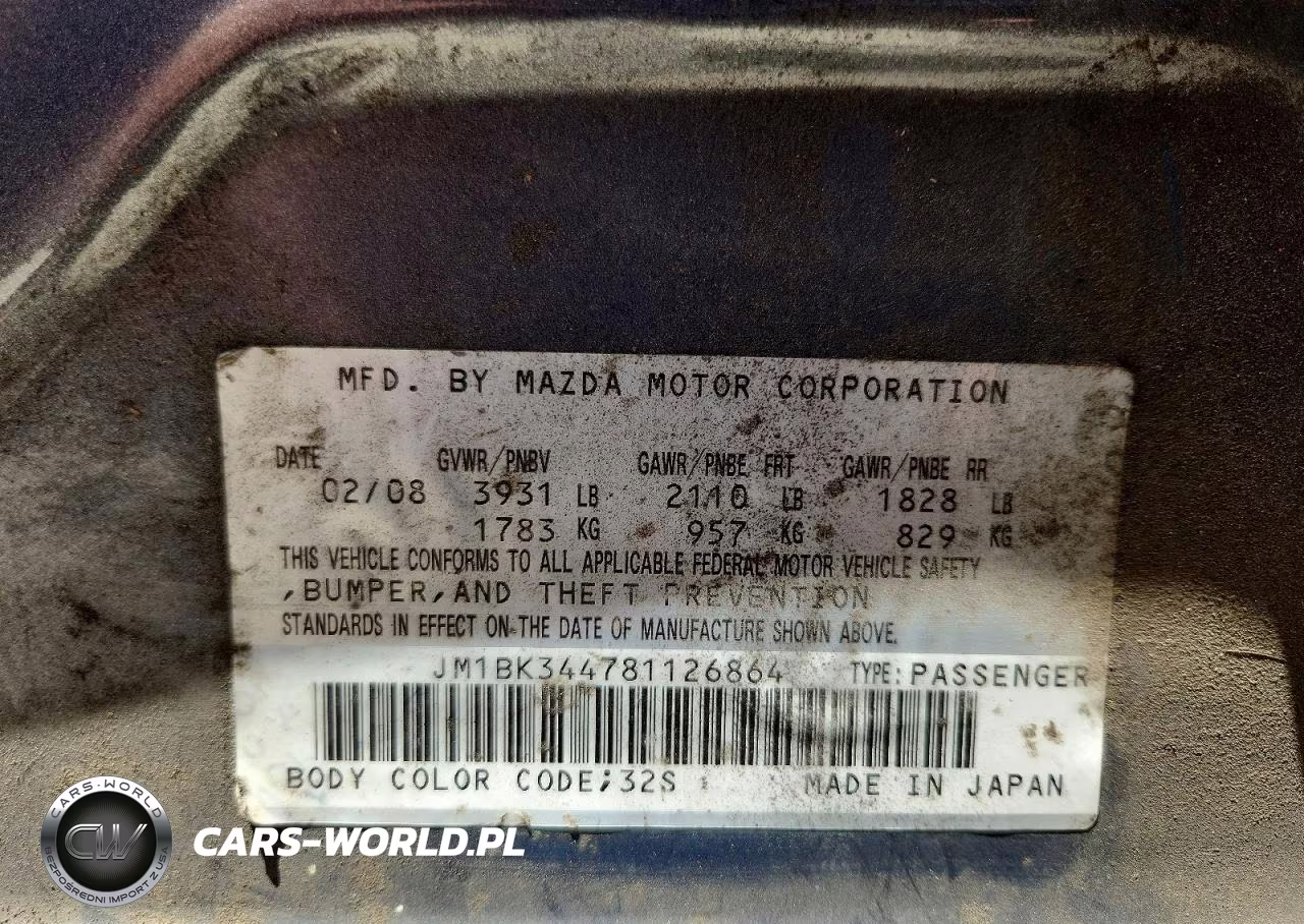2008 Mazda 3 Hatchback VIN:JM1BK344781126864 - 12