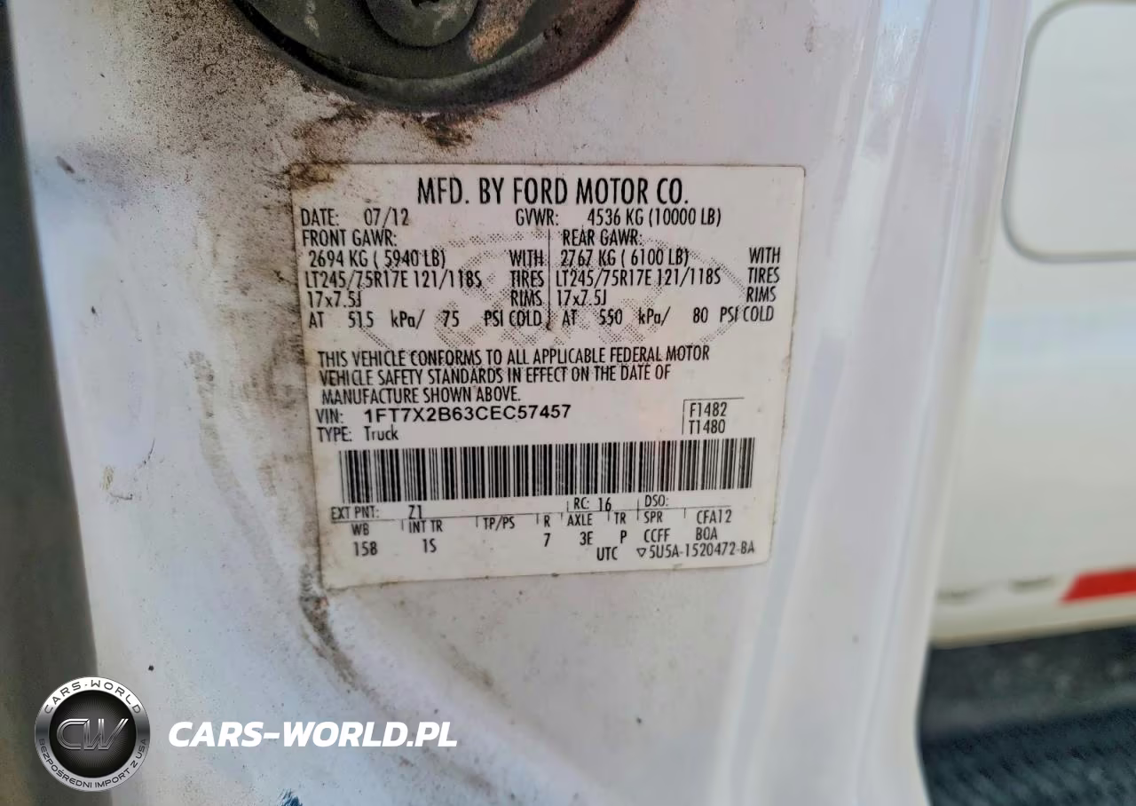 2012 Ford F250 Super Duty VIN:1FT7X2B63CEC57457 - 12