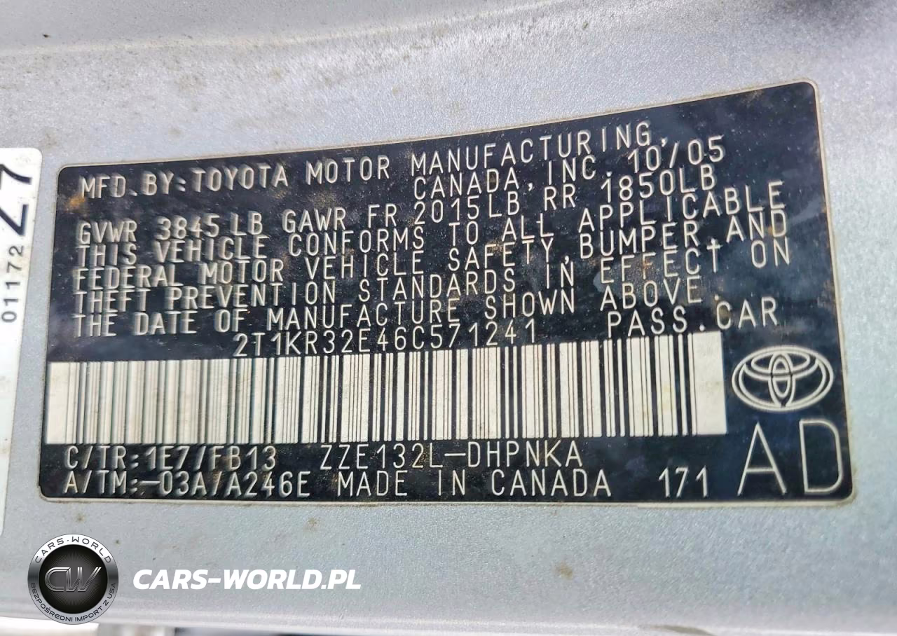 2006 Toyota Corolla Matrix Xr VIN:2T1KR32E46C571241 - 13