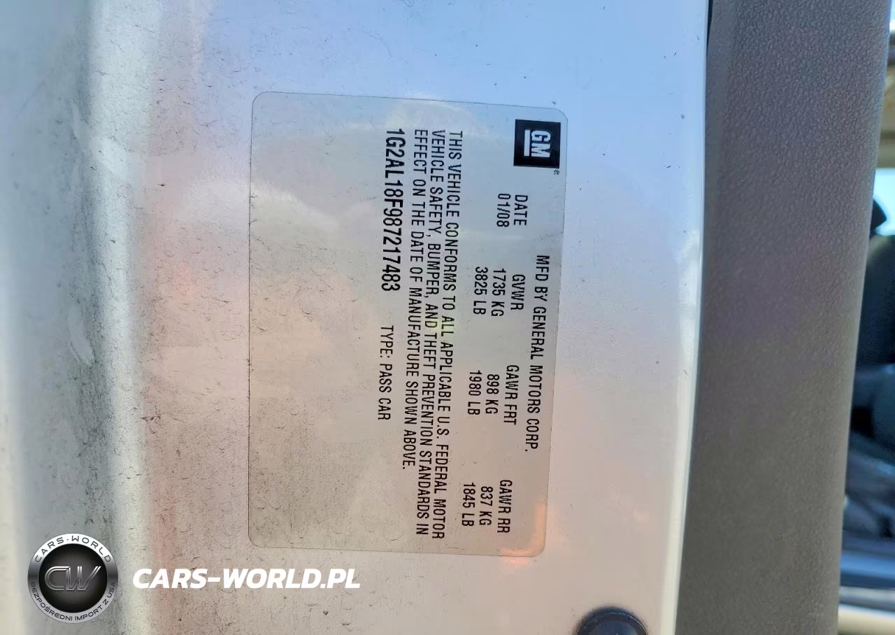 2008 Pontiac G5 VIN:1G2AL18F987217483 - 13
