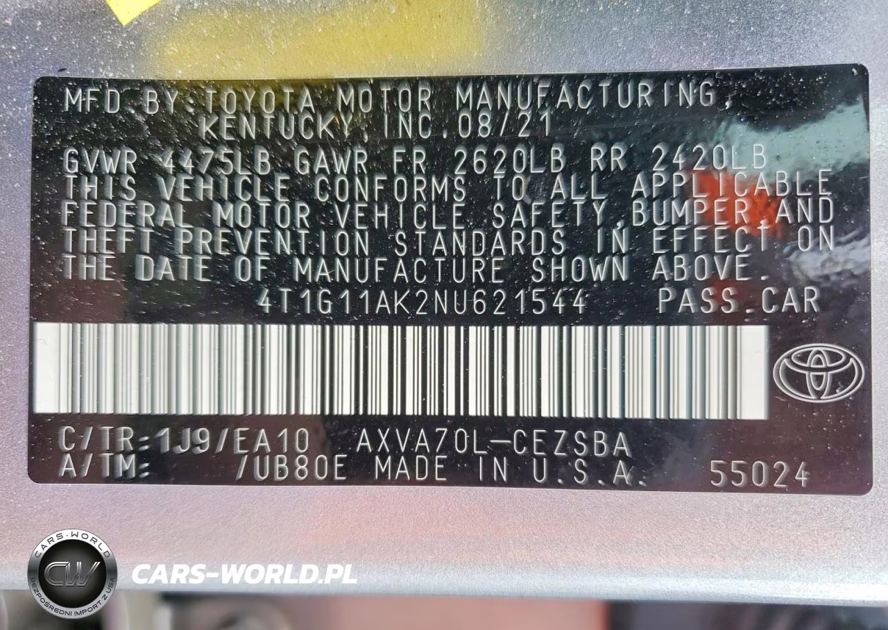 2022 Toyota Camry Se VIN:4T1G11AK2NU621544 - 12