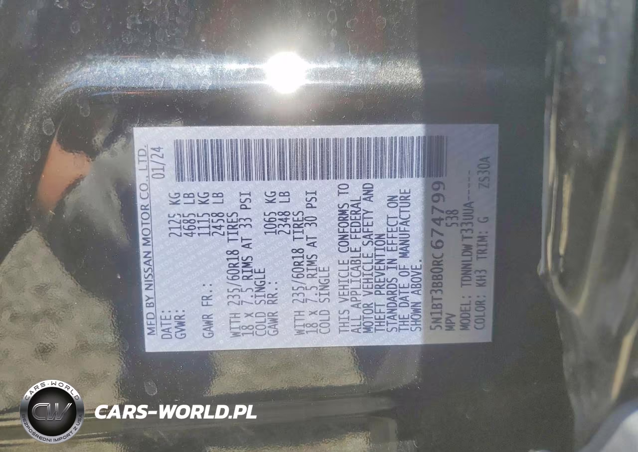 2024 Nissan Rogue Sv VIN:5N1BT3BB0RC674799 - 14