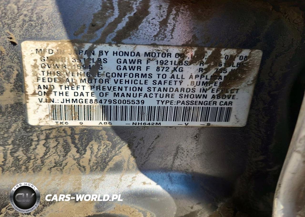 HONDA FIT SPORT VIN:JHMGE88479S005539 - 12