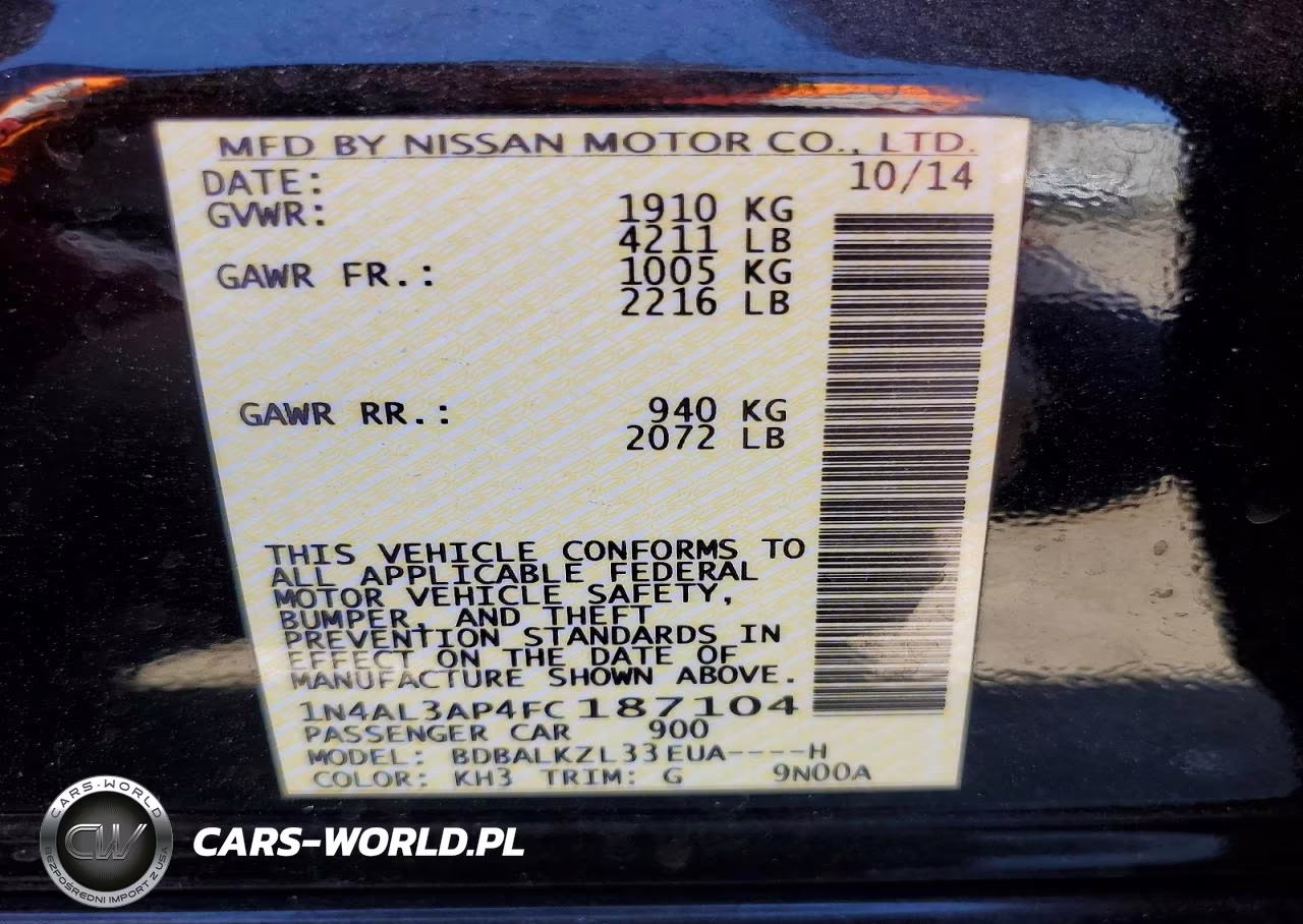 2015 Nissan Altima 2.5 Sv VIN:1N4AL3AP4FC187104 - 13