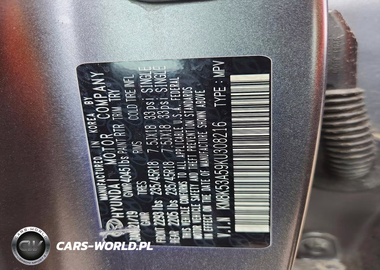 2019 Hyundai Kona Ultimate VIN:KM8K53A59KU308216 - 13