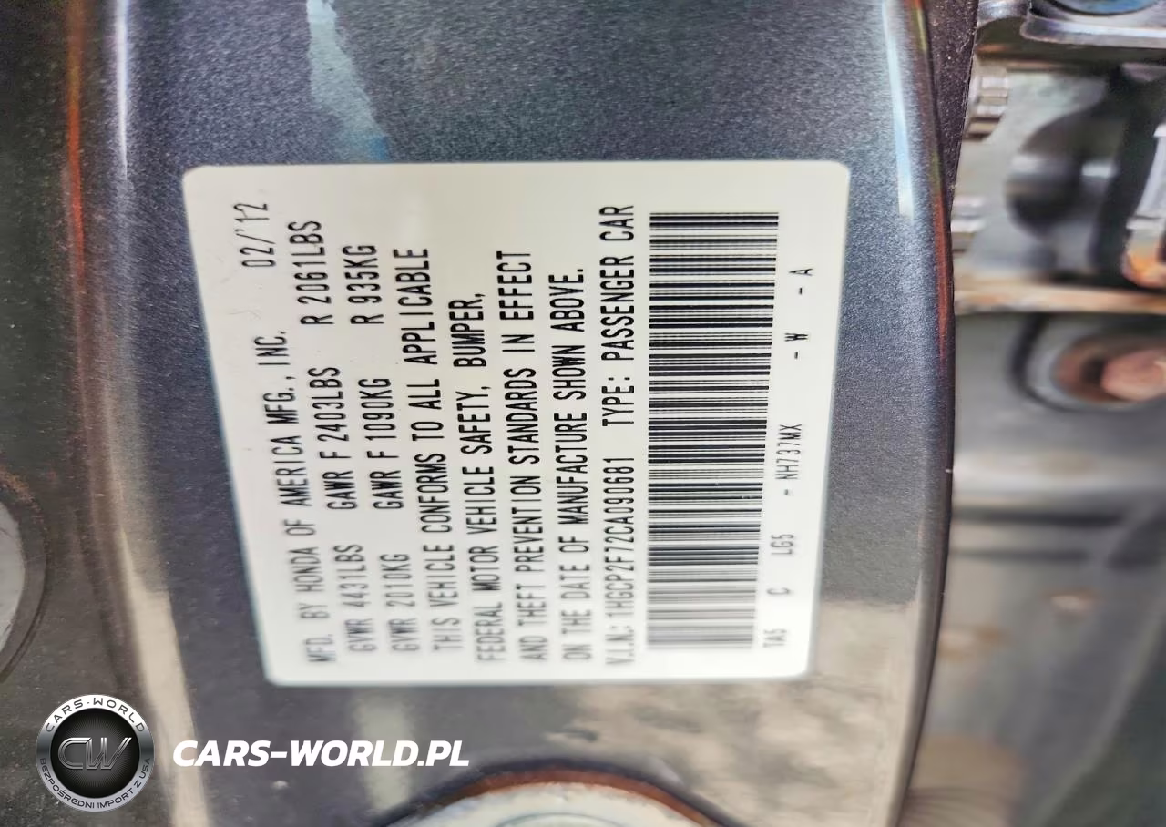 2012 Honda Accord Ex VIN:1HGCP2F72CA090681 - 12