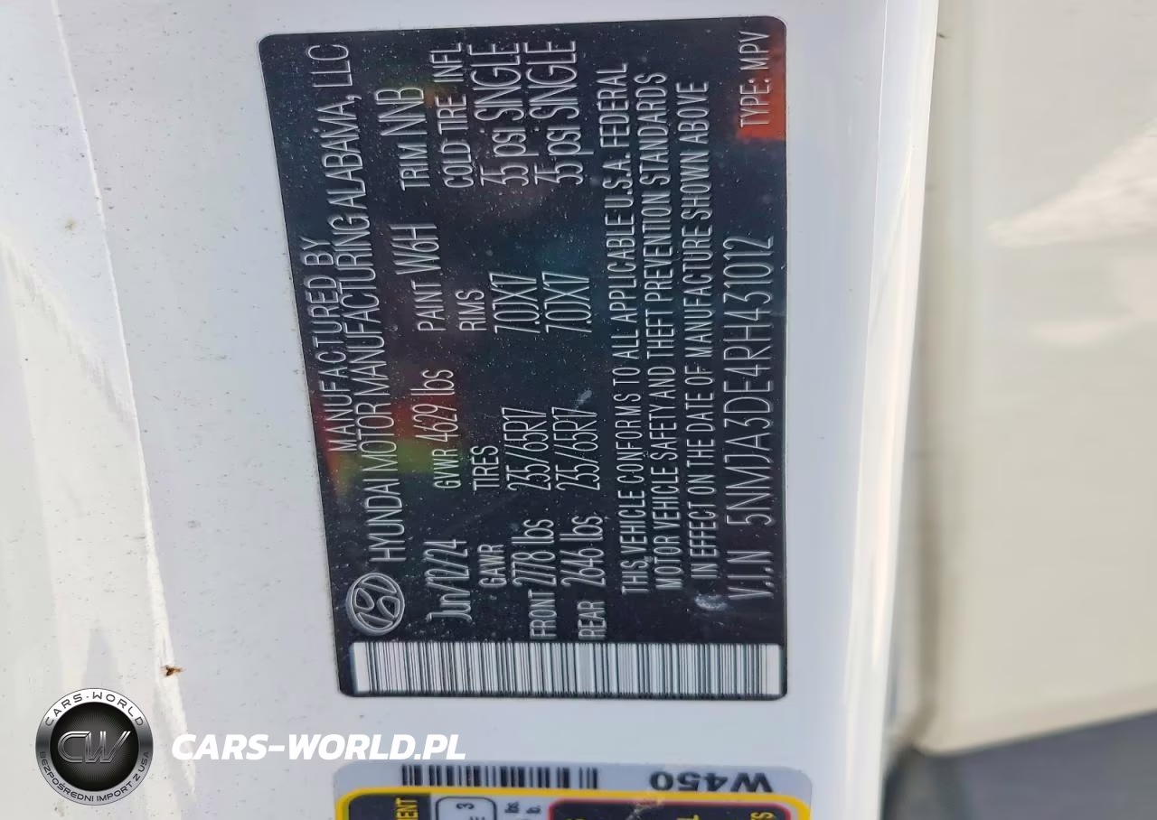 2024 Hyundai Tucson Se VIN:5NMJA3DE4RH431012 - 13