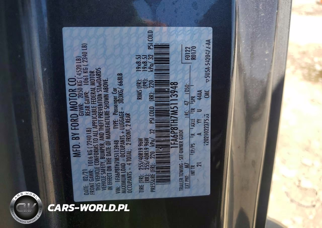 2021 Ford Mustang VIN:1FA6P8TH7M5113948 - 12