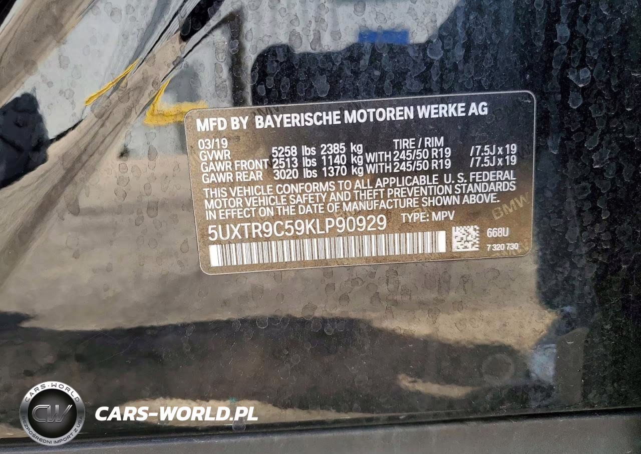 2019 BMW X3 xDrive30I VIN:5UXTR9C59KLP90929 - 12