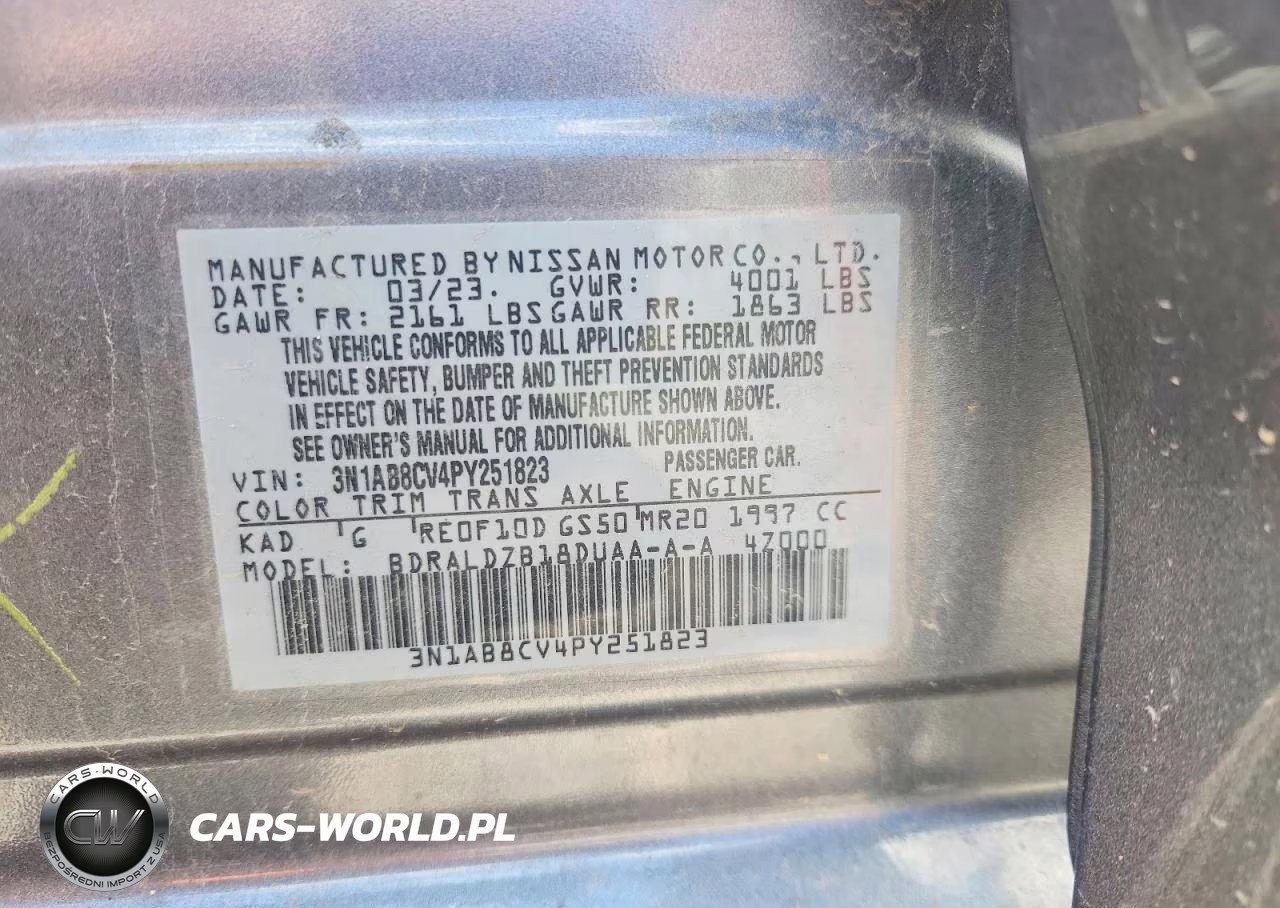 2023 Nissan Sentra Sv VIN:3N1AB8CV4PY251823 - 13