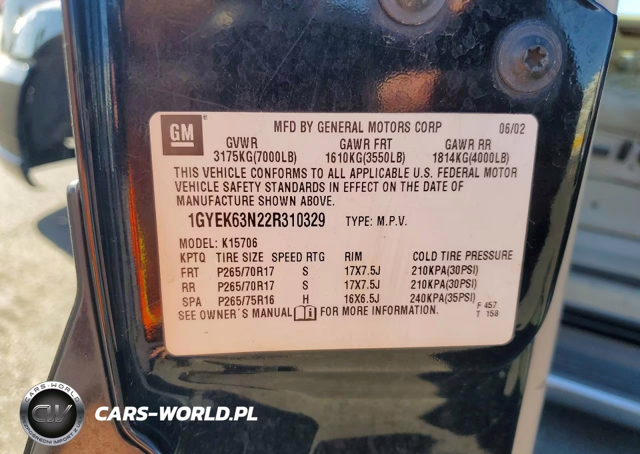 2002 Cadillac Escalade Luxury VIN:1GYEK63N22R310329 - 12