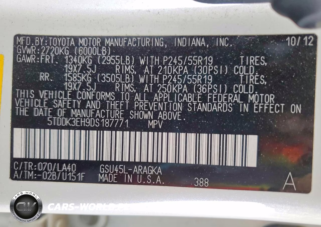2013 Toyota Highlander Limited VIN:5TDDK3EH9DS187771 - 13