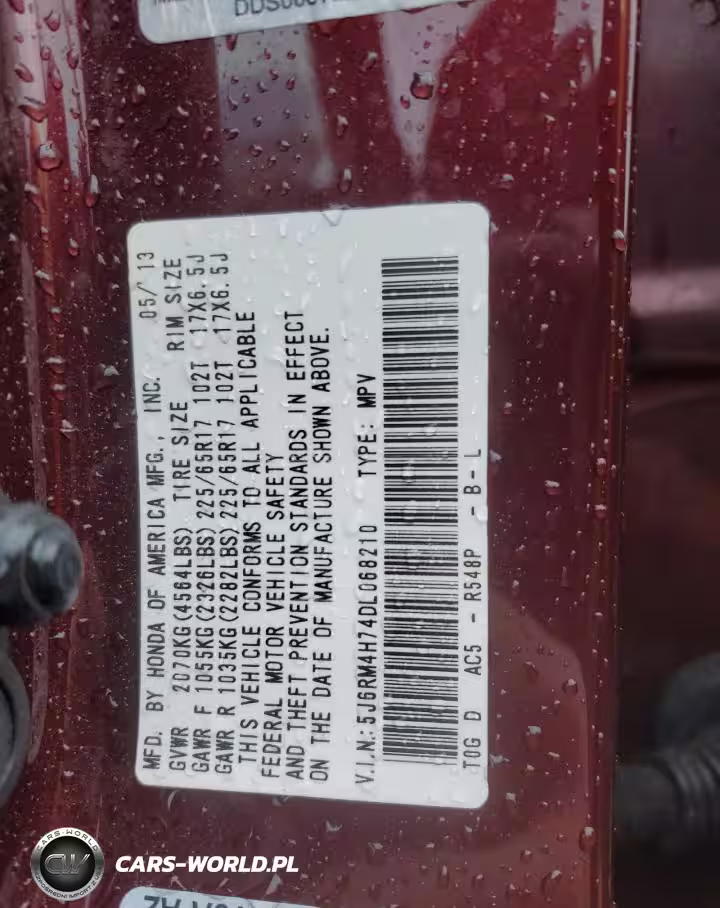 2013 Honda Cr-V Exl VIN:5J6RM4H74DL068210 - 14