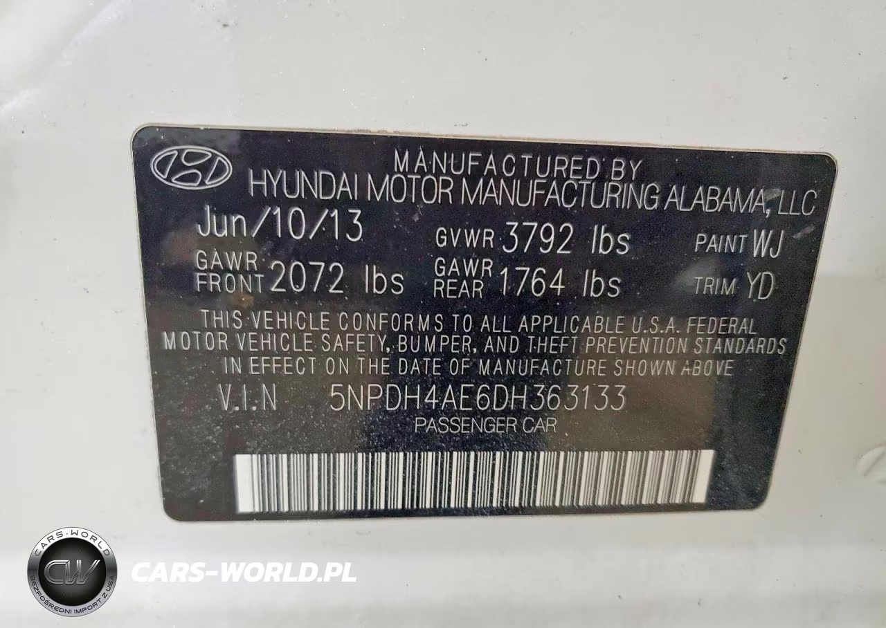 2013 Hyundai Elantra Gls VIN:5NPDH4AE6DH363133 - 12