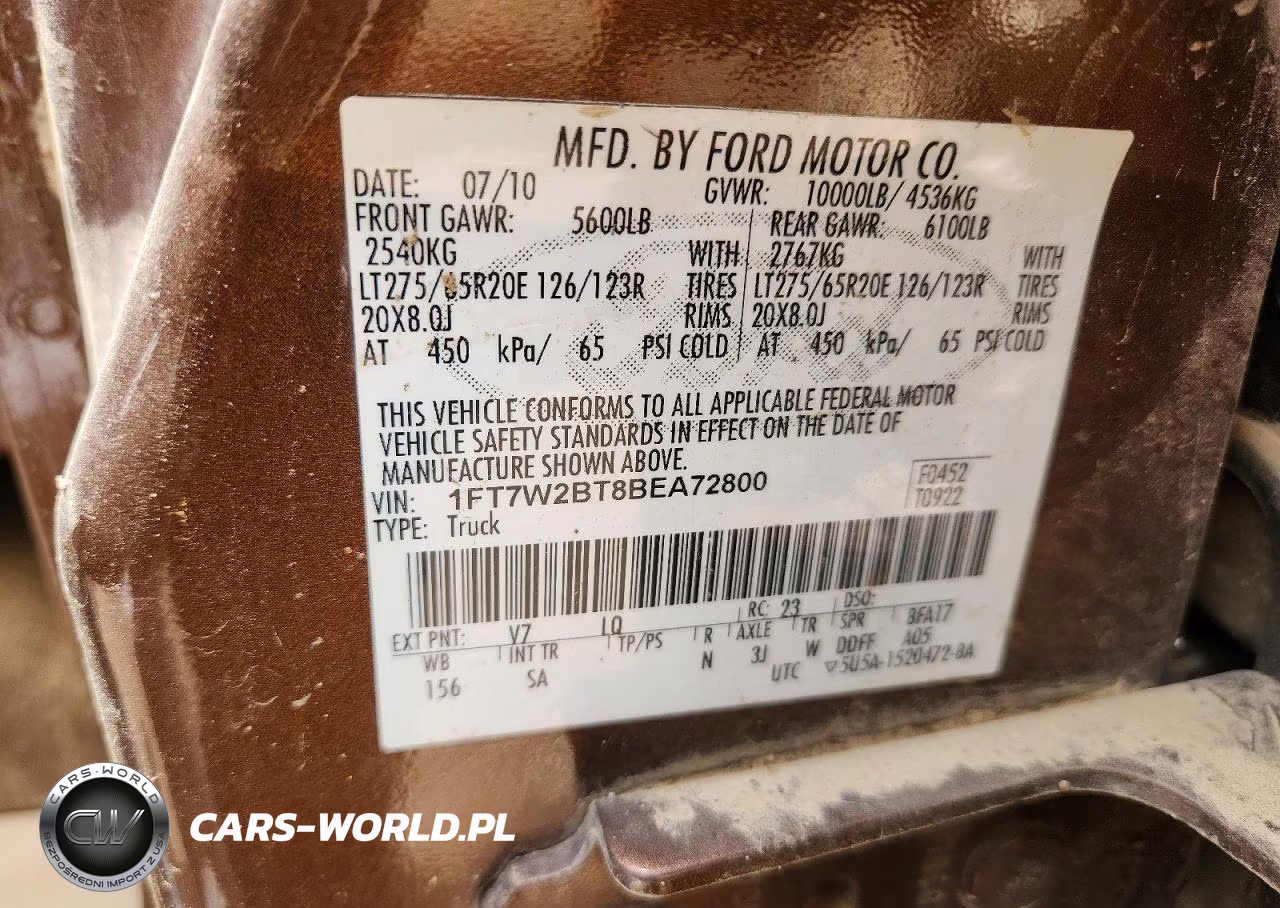 2011 Ford F250 Super Duty VIN:1FT7W2BT8BEA72800 - 13