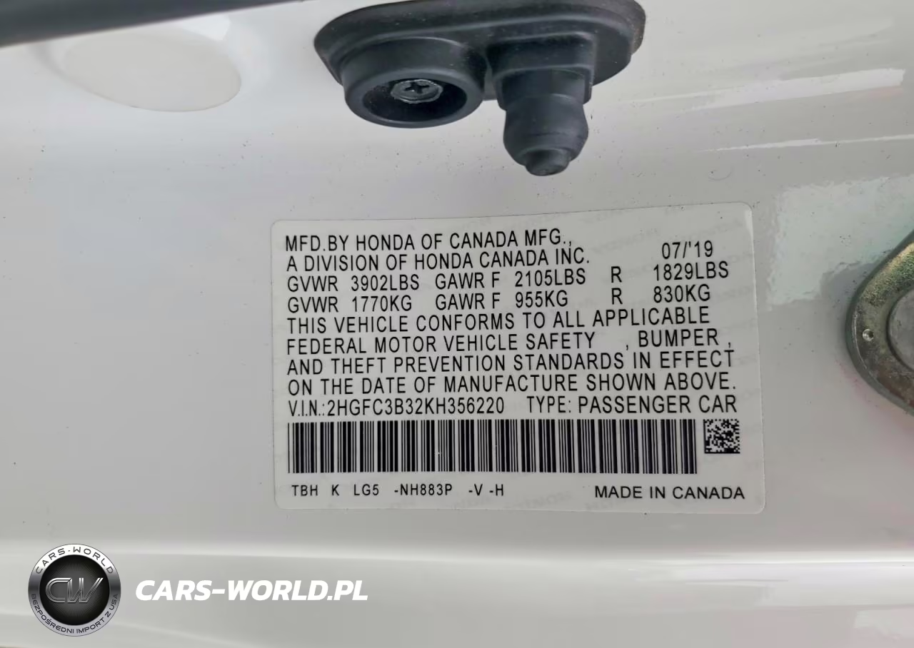 2019 Honda Civic Ex VIN:2HGFC3B32KH356220 - 12