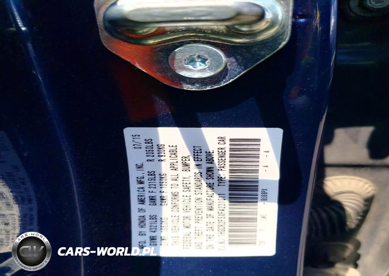 2015 Honda Accord Sport VIN:1HGCR2F5XFA231011 - 13