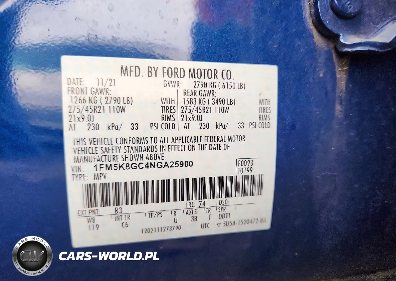 2022 Ford Explorer St VIN:1FM5K8GC4NGA25900 - 13