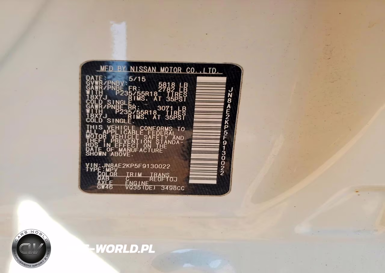 2015 Nissan Quest 3.5 Sl VIN:JN8AE2KP5F9130022 - 13