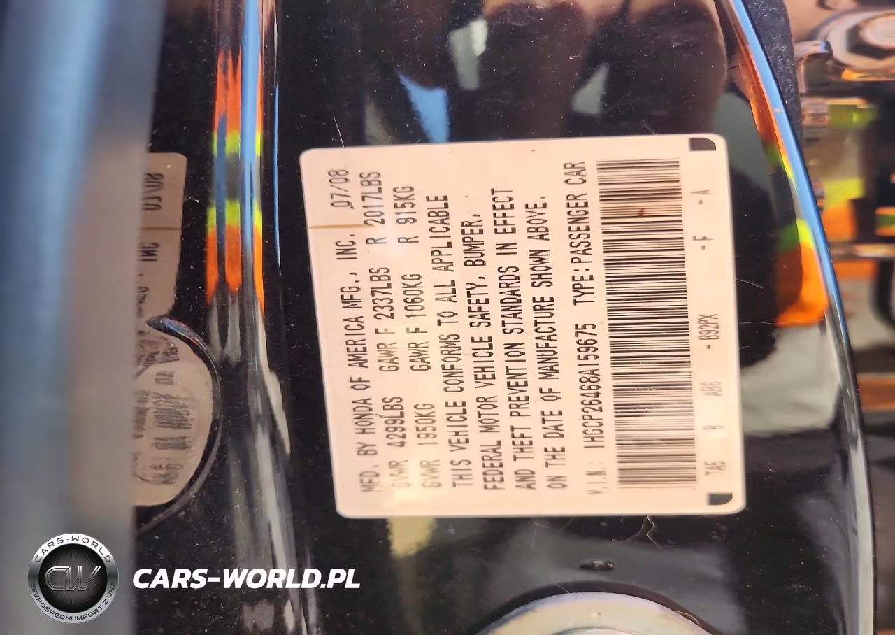 2008 Honda Accord Lxp VIN:1HGCP26468A159675 - 13