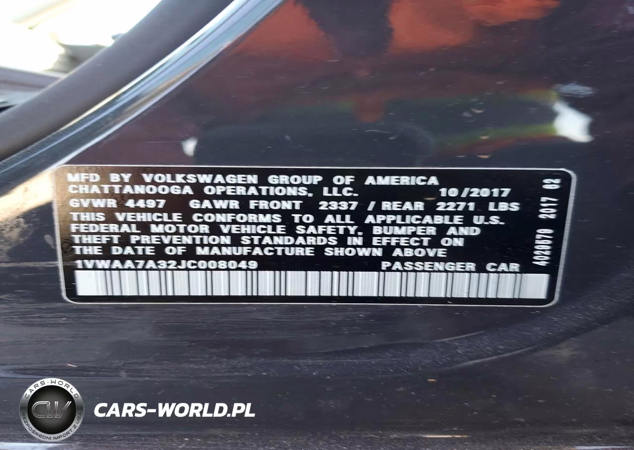 2018 Volkswagen Passat S VIN:1VWAA7A32JC008049 - 13