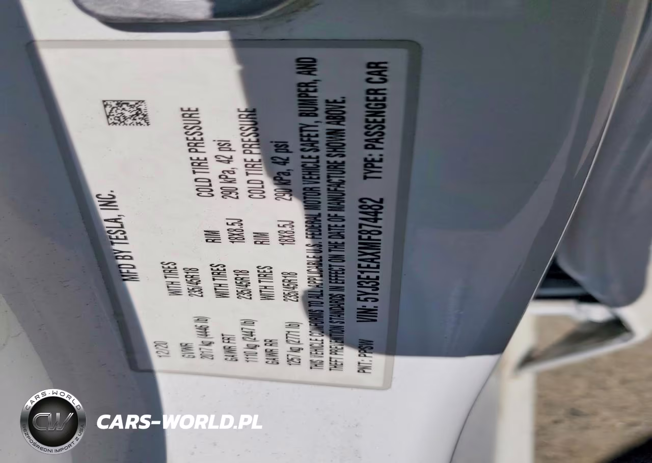 2021 Tesla Model 3 VIN:5YJ3E1EAXMF874482 - 12
