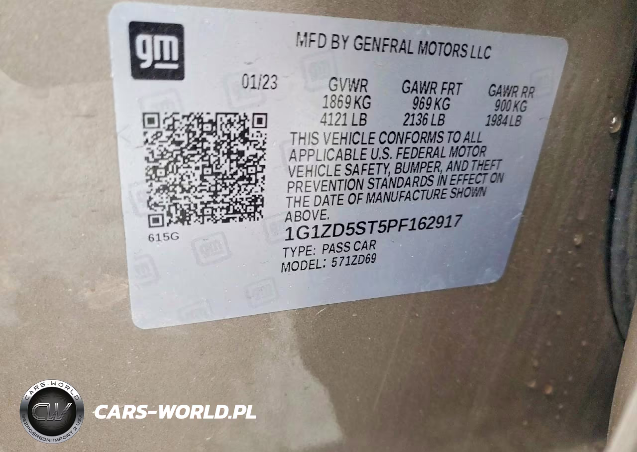 CHEVROLET MALIBU VIN:1G1ZD5ST5PF162917 - 12