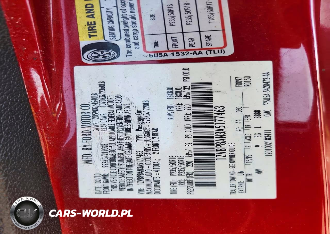 2010 Ford Mustang VIN:1ZVBP8AN3A5177463 - 12