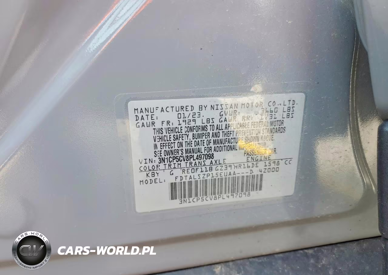 2023 Nissan Kicks Sv VIN:3N1CP5CV8PL497098 - 13