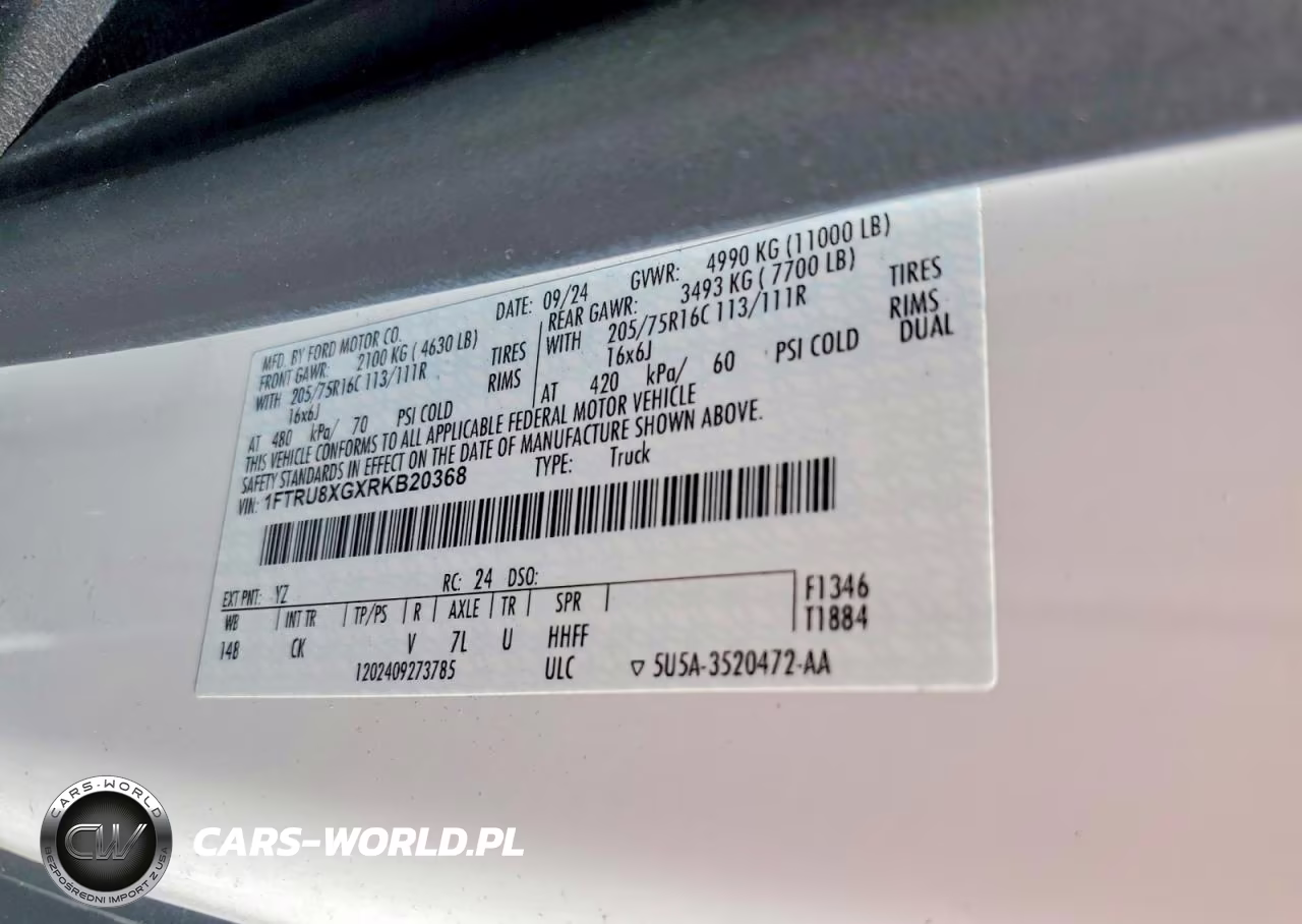 2024 Ford Transit 350 Hd Delivery Van VIN:1FTRU8XGXRKB20368 - 10