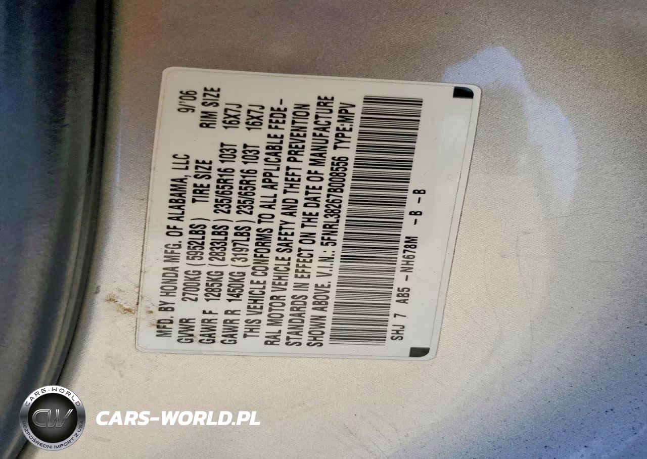 2007 Honda Odyssey Lx VIN:5FNRL38267B008556 - 13