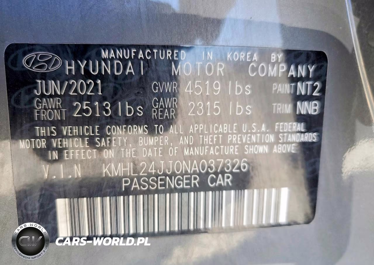 2022 Hyundai Sonata Hybrid Blue VIN:KMHL24JJ0NA037326 - 13