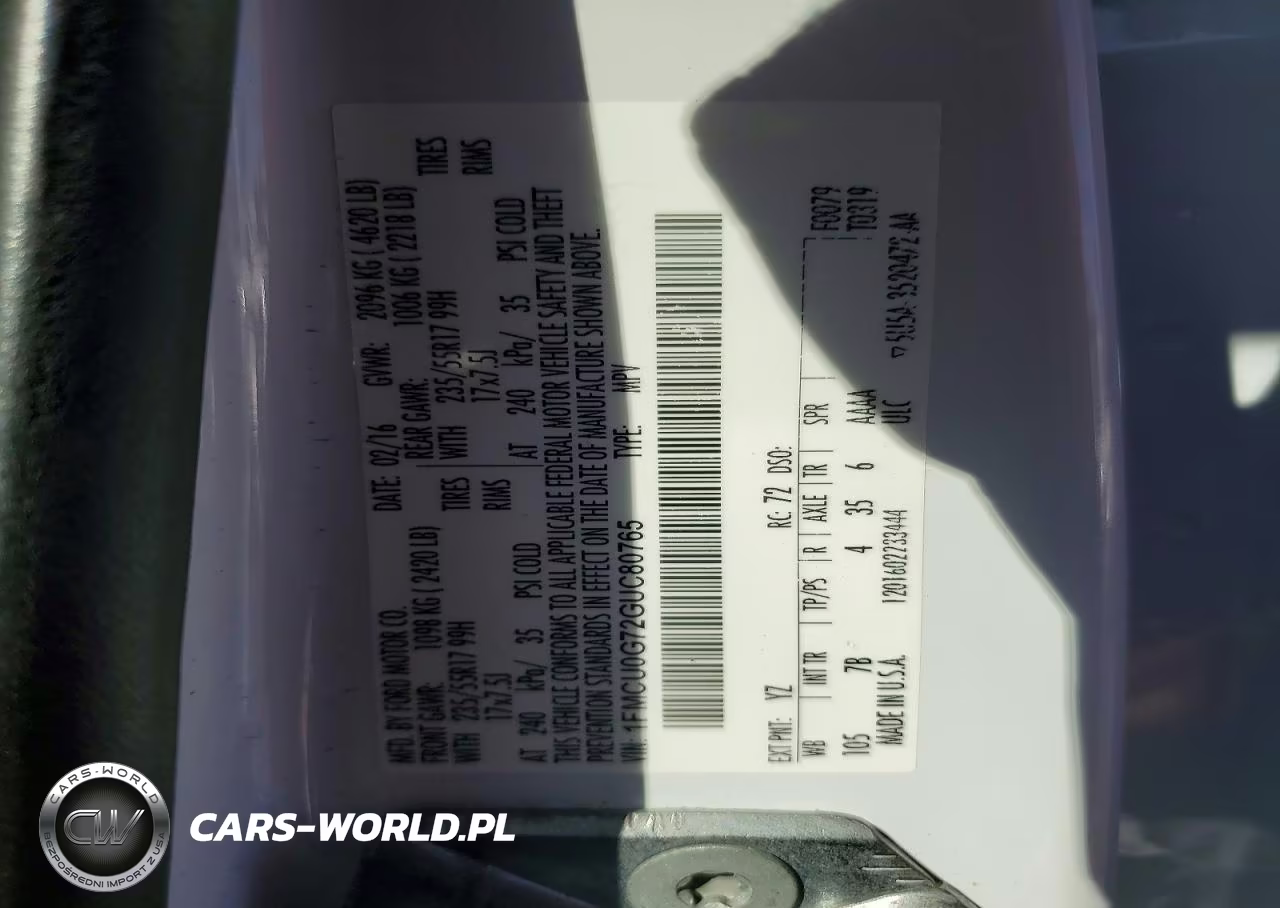 2016 Ford Escape Se VIN:1FMCU0G72GUC80765 - 13