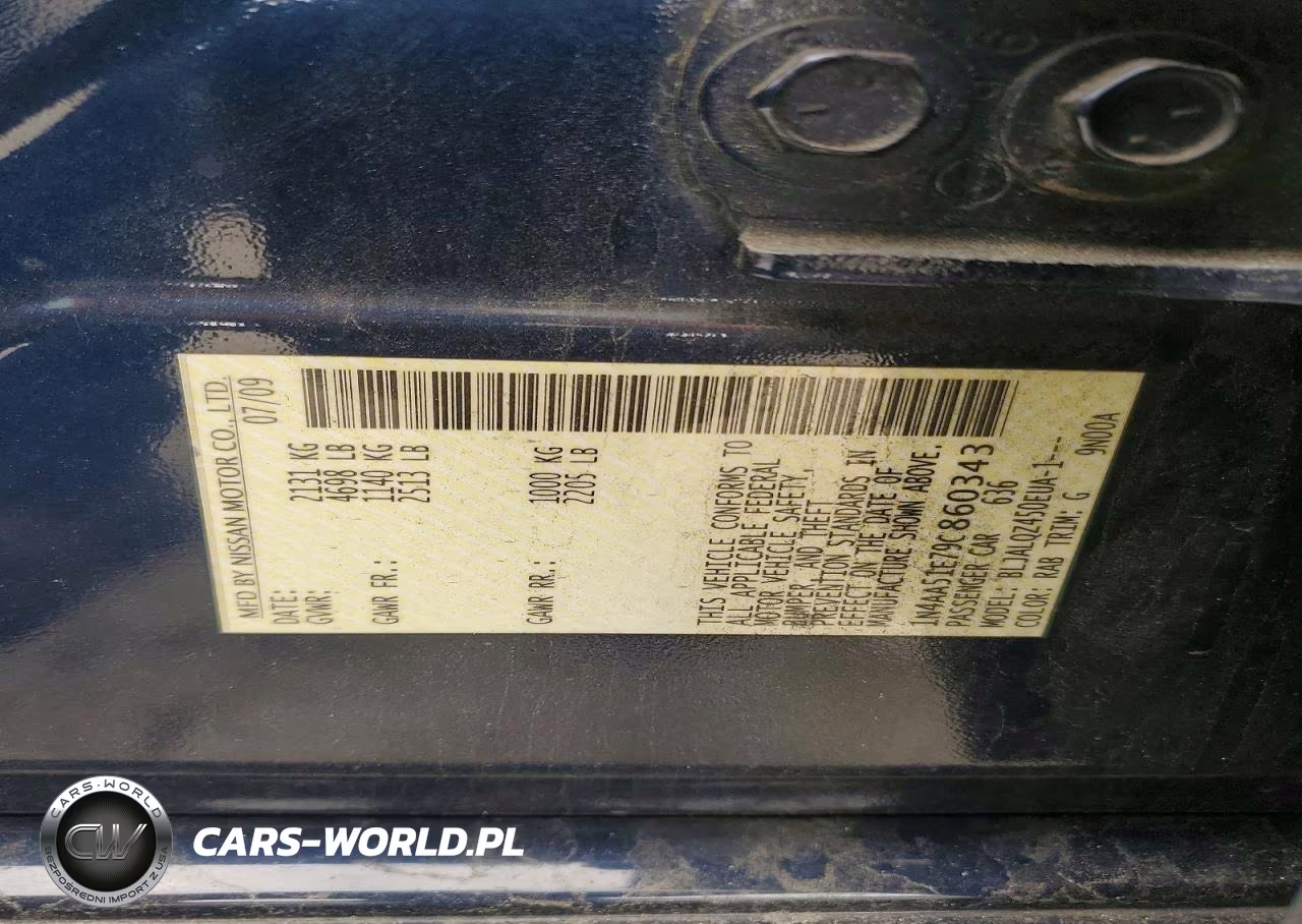2009 Nissan Maxima 3.5 S VIN:1N4AA51E79C860343 - 13