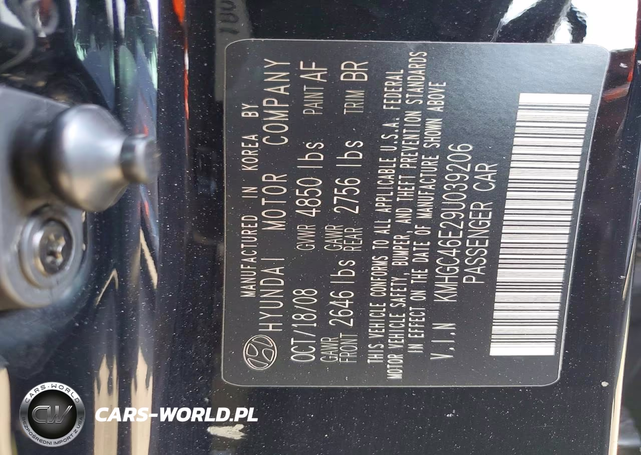 2009 Hyundai Genesis 3.8L VIN:KMHGC46E29U039206 - 12