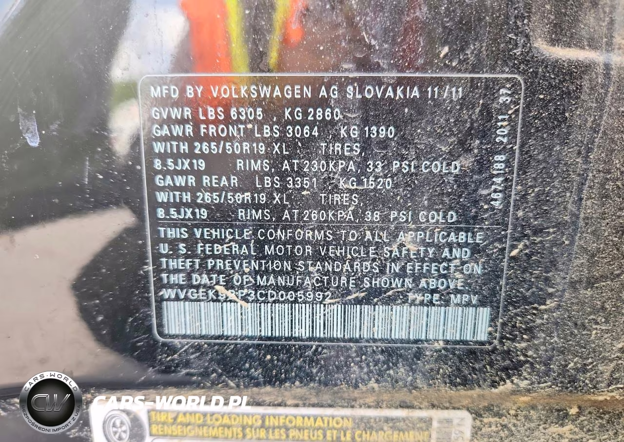 2012 Volkswagen Touareg V6 Tdi VIN:WVGEK9BP3CD005992 - 13