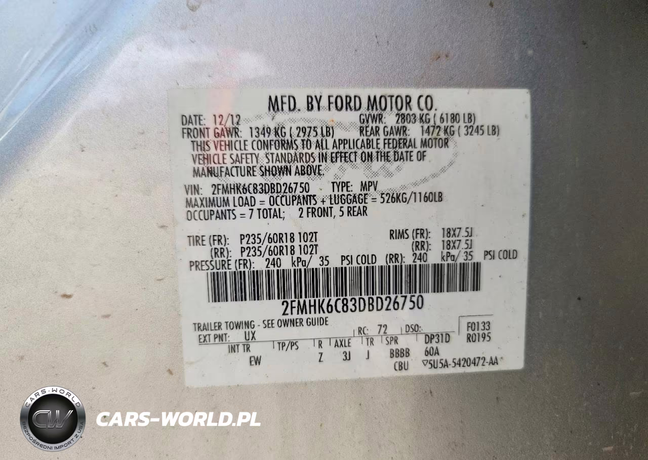 2013 Ford Flex Sel VIN:2FMHK6C83DBD26750 - 13