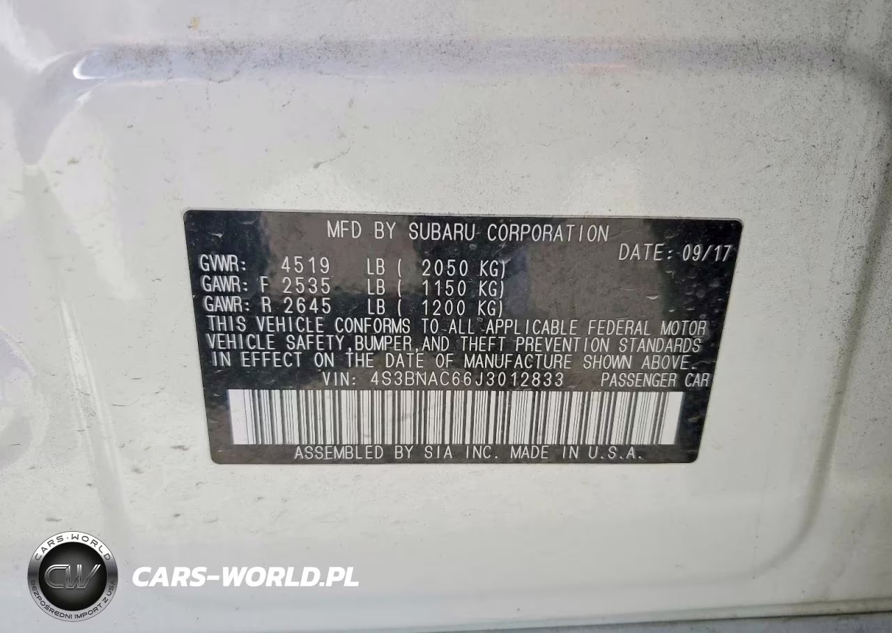 2018 Subaru Legacy 2.5I Premium VIN:4S3BNAC66J3012833 - 12