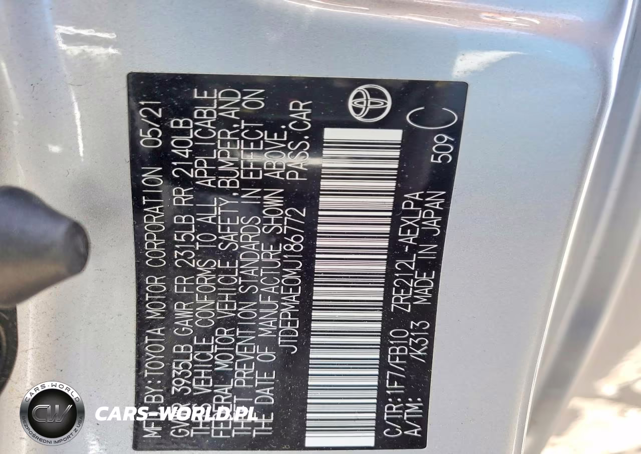 2021 Toyota Corolla Le VIN:JTDEPMAE0MJ186772 - 12