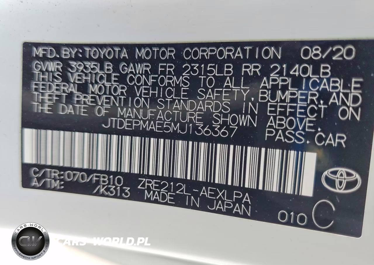 2021 Toyota Corolla Le VIN:JTDEPMAE5MJ136367 - 12