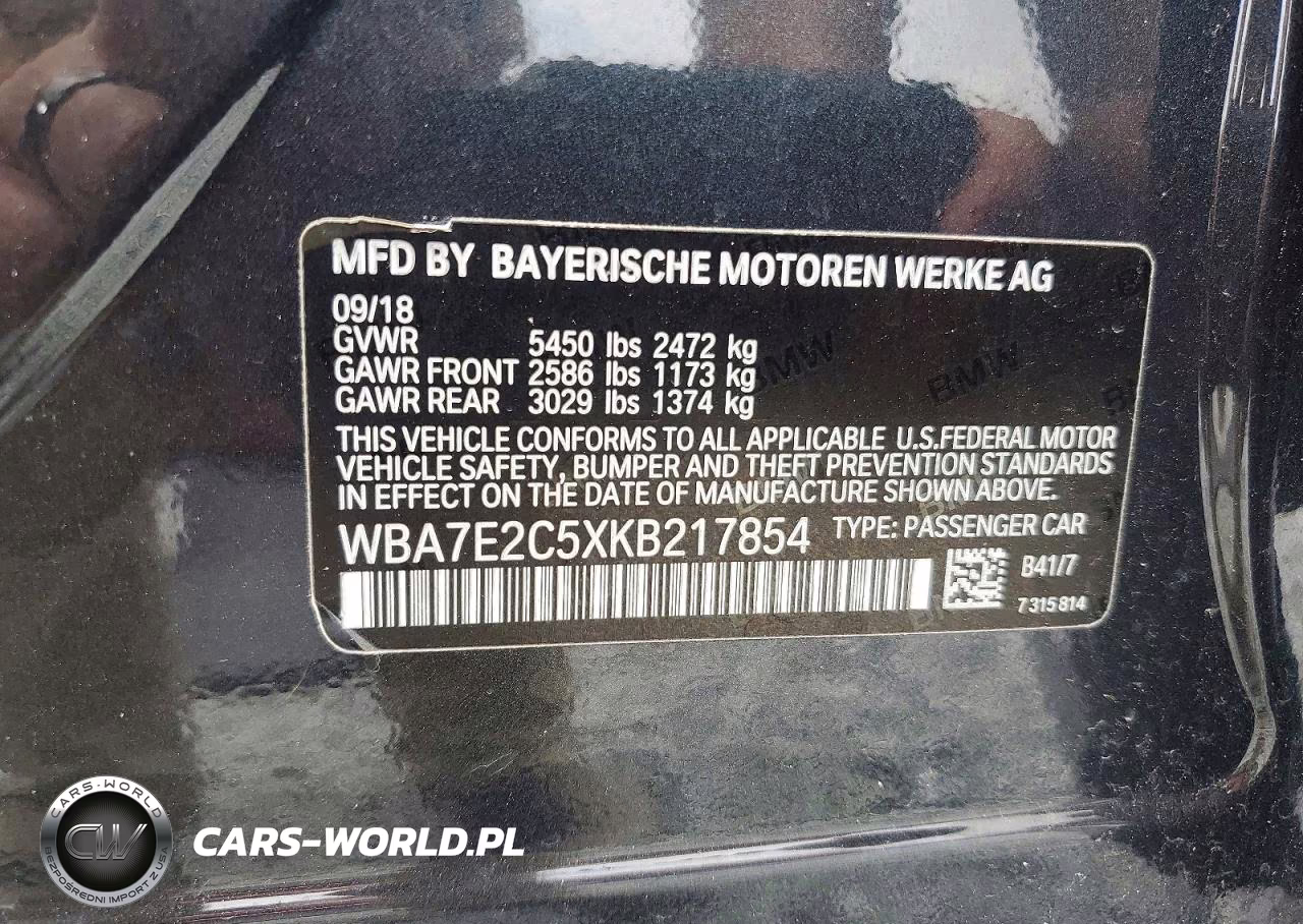 2019 BMW 740 I VIN:WBA7E2C5XKB217854 - 12