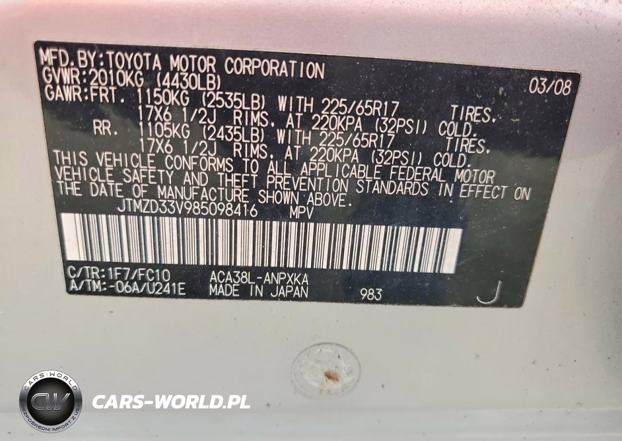2008 Toyt Rav4 VIN:JTMZD33V985098416 - 13