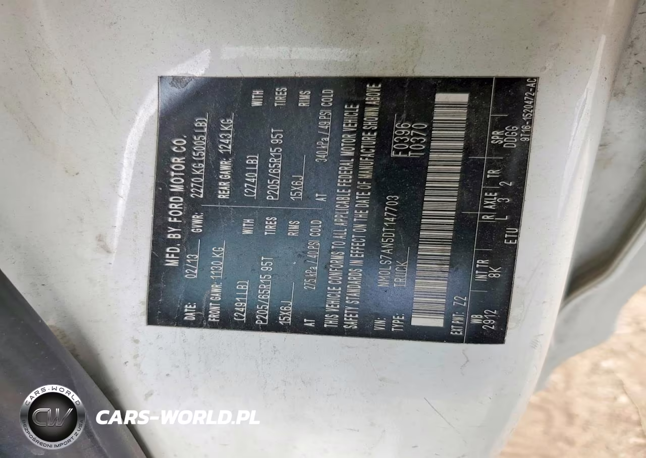 FORD TRANSIT CONNECT VIN:NM0LS7AN5DT147703 - 12