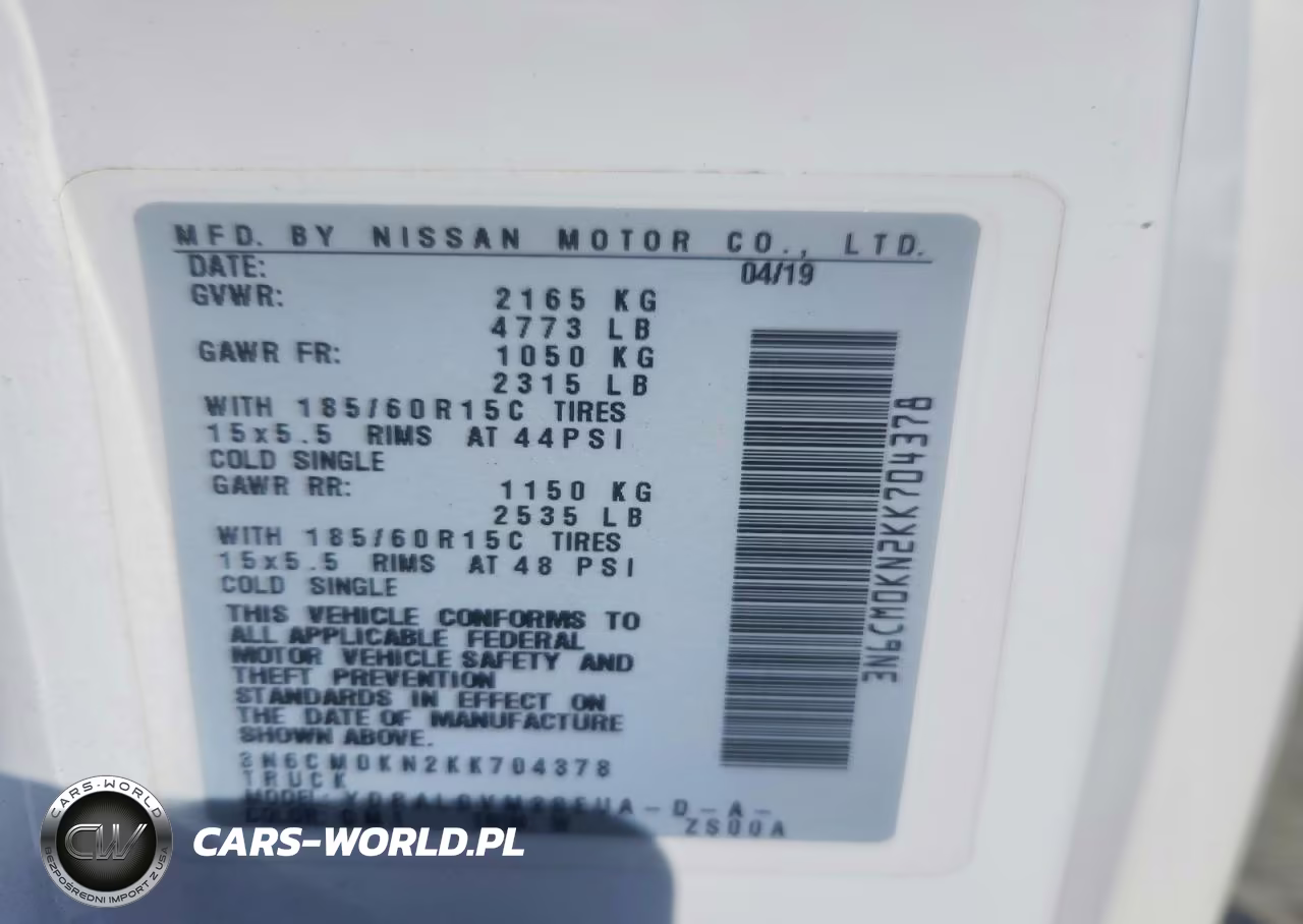 2019 Nissan Nv200 Sv VIN:3N6CM0KN2KK704378 - 13