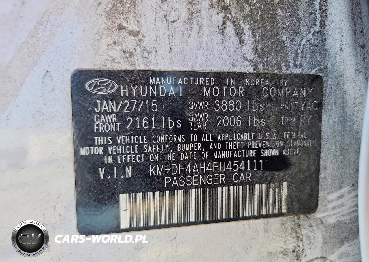 2015 Hyundai Elantra Sport VIN:KMHDH4AH4FU454111 - 12