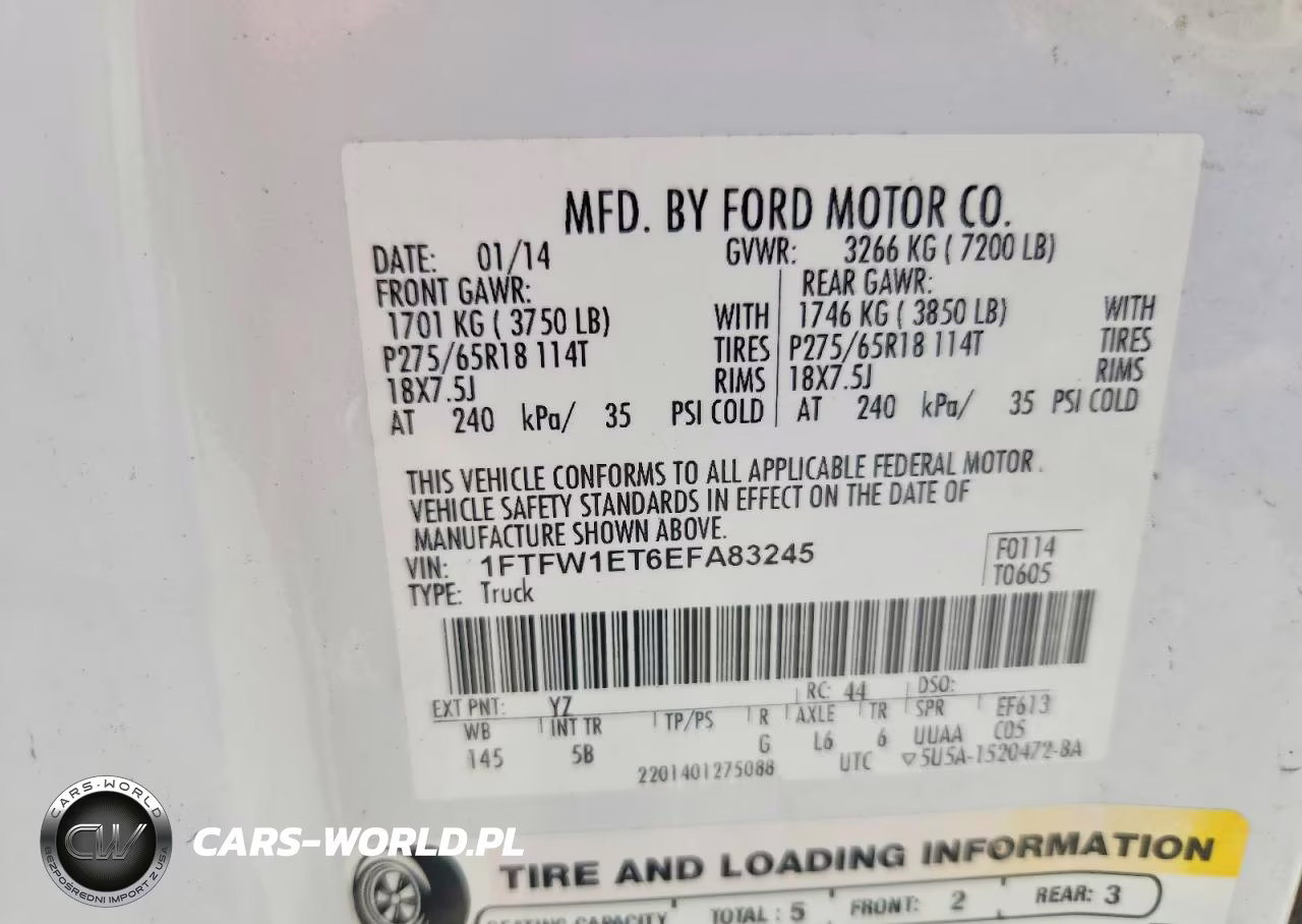 2014 Ford F150 Supercrew VIN:1FTFW1ET6EFA83245 - 12