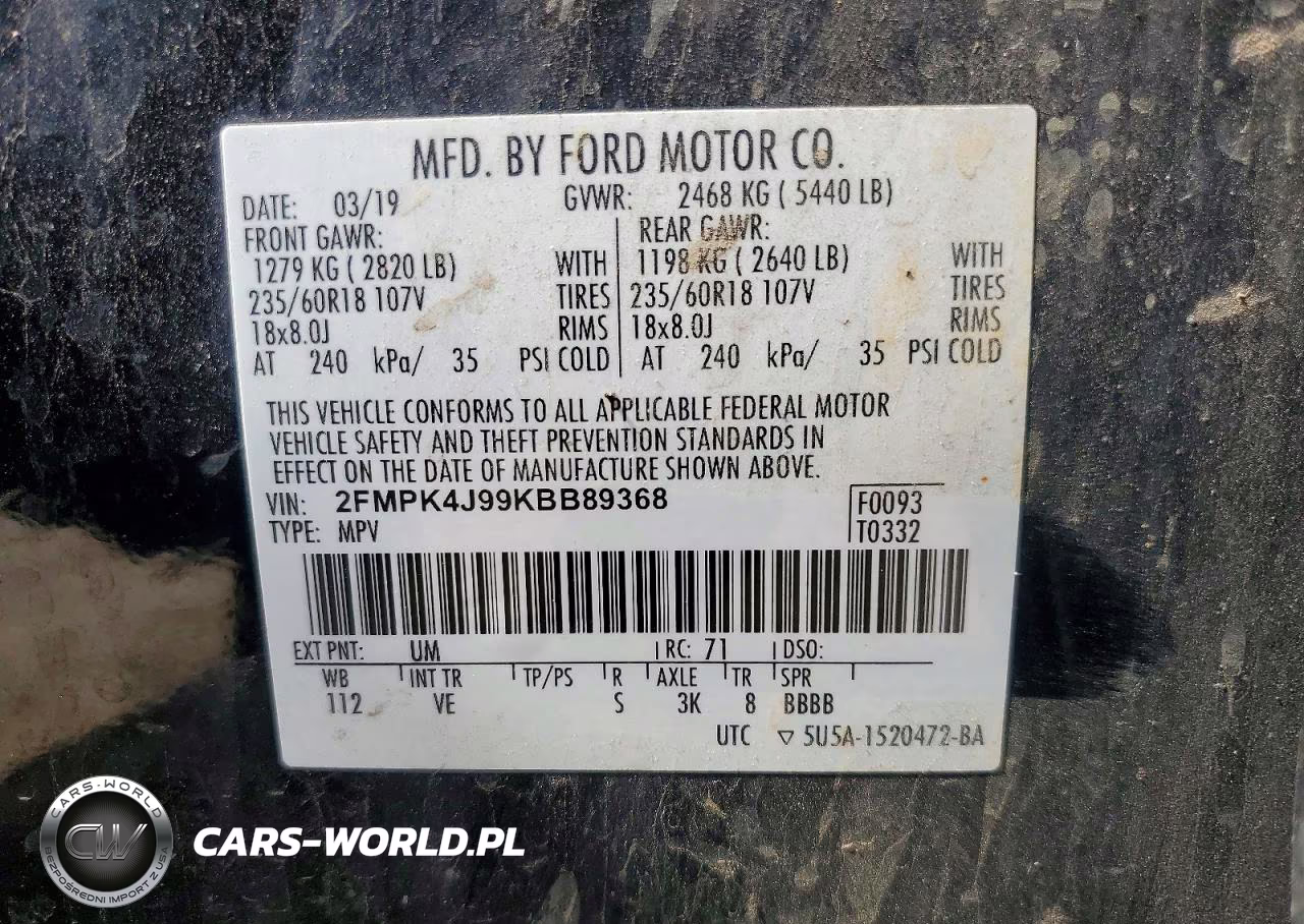 2019 Ford Edge Sel VIN:2FMPK4J99KBB89368 - 13