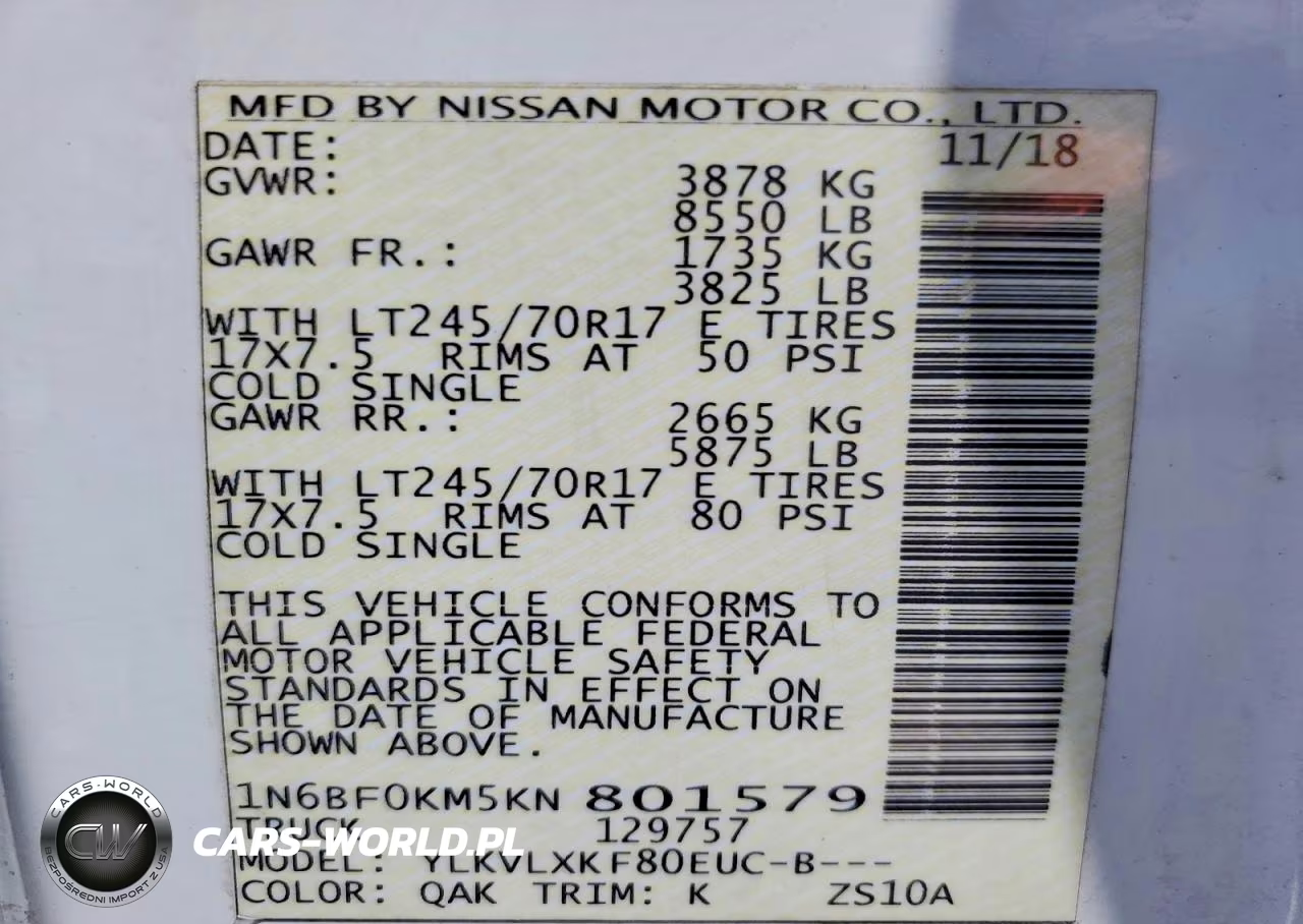 2019 Nissan Nv 1500 Utility - Service Van VIN:1N6BF0KM5KN801579 - 13