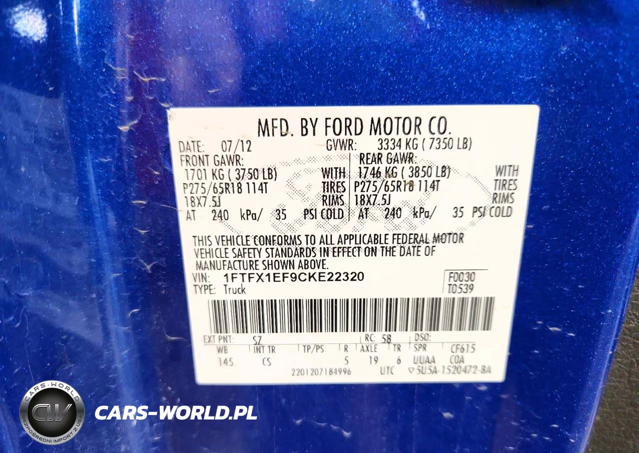 2012 Ford F150 Super Cab VIN:1FTFX1EF9CKE22320 - 12